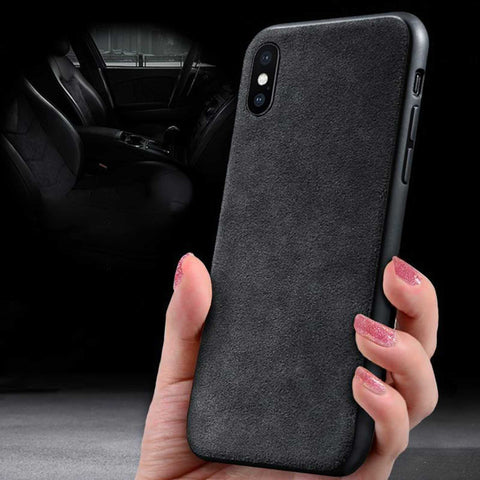 Luxury Super Slim Leather Alcantara Suede Durable Protective Cover Case for iPhone X / 7 / 8 / 7 plus / 8 plus/ Xs/ Xs MAX/ XR (2017 2018)