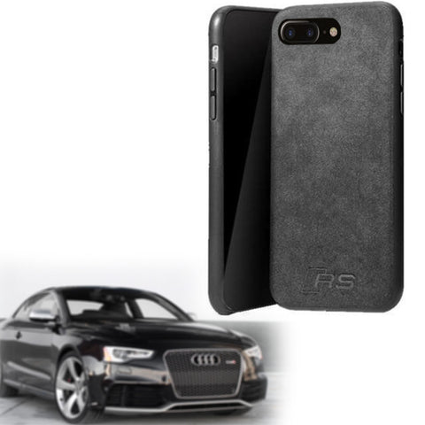 Luxury Super RS Logo Slim Leather Alcantara Suede Durable Protective Cover Case for iPhone 7 8 iPhone 7 8 plus iPhone X