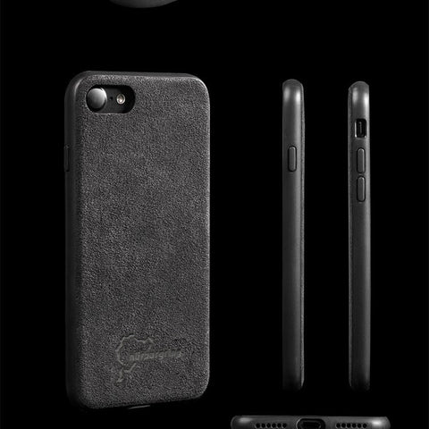 Luxury Super Nurburgring Logo Slim Leather Alcantara Suede Durable Protective Cover Case for iPhone 7 8 iPhone 7 8 plus iPhone X