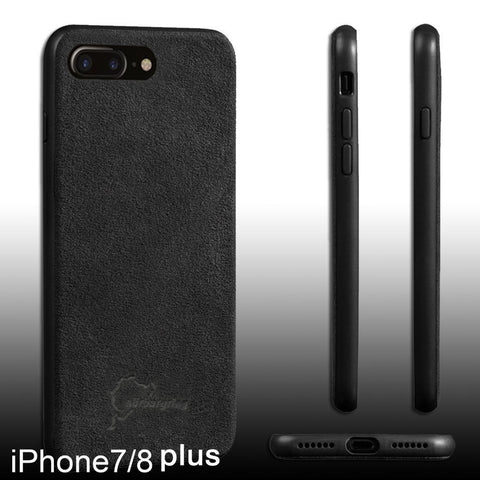 Luxury Super Nurburgring Logo Slim Leather Alcantara Suede Durable Protective Cover Case for iPhone 7 8 iPhone 7 8 plus iPhone X