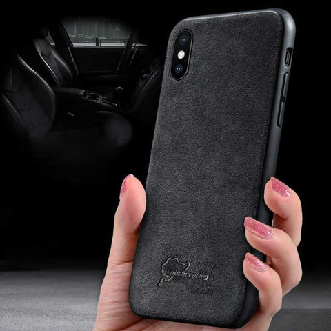 Luxury Super Slim Leather Alcantara Suede Durable Protective Cover Case for iPhone X / 7 / 8 / 7 plus / 8 plus/ Xs/ Xs MAX/ XR (2017 2018)