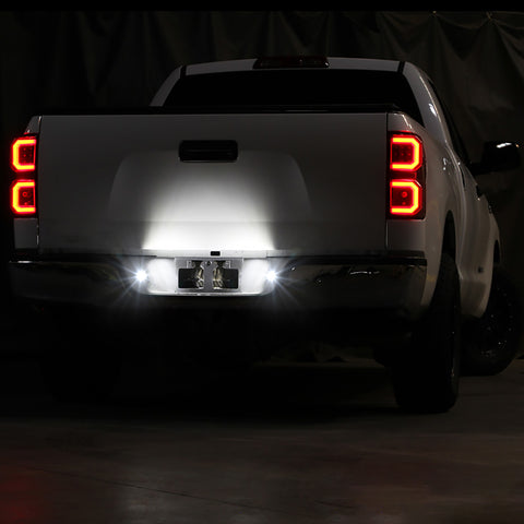 White LED License Plate Light Tag Lamp Assembly Housing Pair Replacement For Chevy Silverado GMC Sierra 1500 2500 3500 Suburban Tahoe Yukon XL Cadillac Escalade