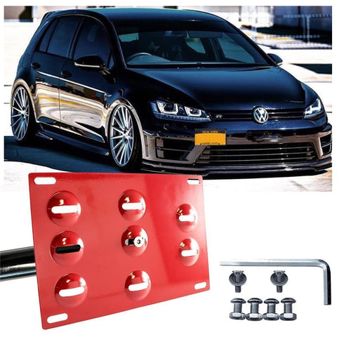 Black/ Gold/ Red Aluminum License Plate Bumper Mount Bracket Holder for VW Jetta MK5 GTi MK6 EOS Golf GTi Audi TT