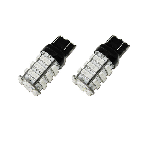 2x Red 7440 7443 54-SMD LED Bulbs For Tail Brake High Mount Stop Light
