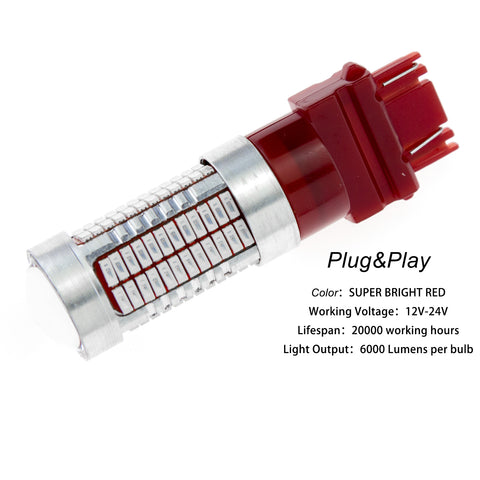 3157 White/Amber/Red Projector Lens 106-SMD LED Bulbs for Turn Signal Parking Corner Lights