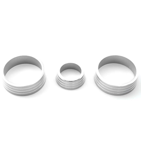 3pcs Aluminum Air Condition Switch Knob Volume Knob Trim Ring for Honda Fit Jazz 2014-2017 Red/ Blue/ Silver