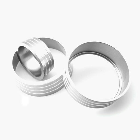 3pcs Aluminum Air Condition Switch Knob Volume Knob Trim Ring for Honda Fit Jazz 2014-2017 Red/ Blue/ Silver