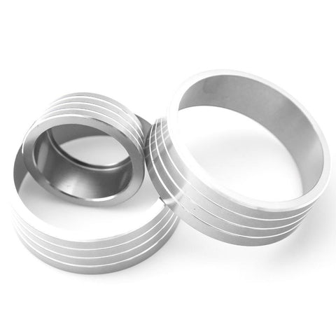 3pcs Aluminum Air Condition Switch Knob Volume Knob Trim Ring for Honda Fit Jazz 2014-2017 Red/ Blue/ Silver