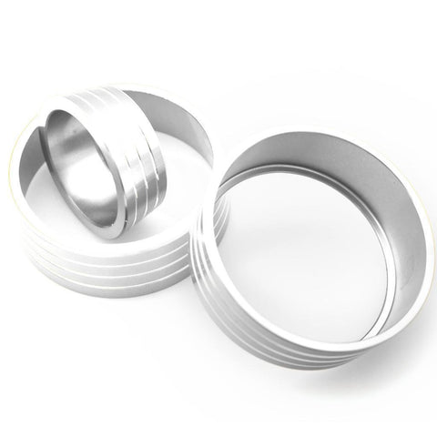 3pcs Aluminum Air Condition Switch Knob Volume Knob Trim Ring for Honda Fit Jazz 2014-2017 Red/ Blue/ Silver