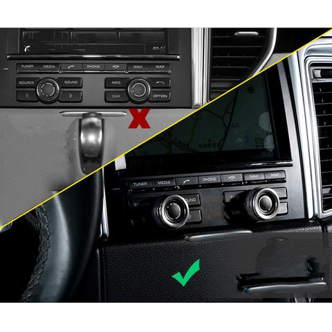 2pcs Red/ Blue/ Silver Anodized Aluminum AC Climate Control Knob Ring Volume Knob Decor Cover for Porsche Cayenne Macan Boxster Cayman 911 718 Panamera