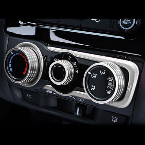 3pcs Aluminum Air Condition Switch Knob Volume Knob Trim Ring for Honda Fit Jazz 2014-2017 Red/ Blue/ Silver