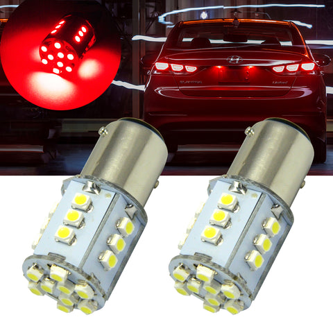 2x High Power 24-SMD White\ Red\ Amber 1157 BAY15D LED Turn Signal Parking Lights Lamp