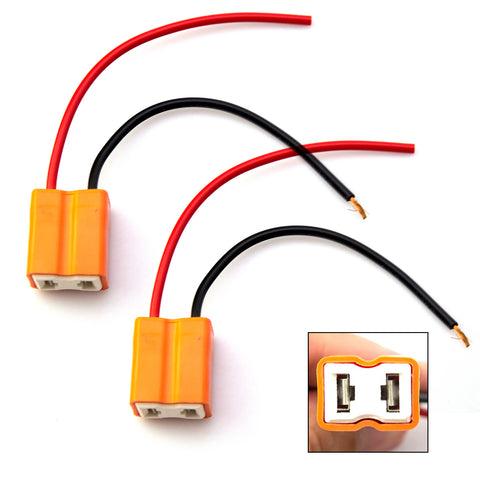 2x H7 Extension Wiring Harness LED Bulb Lights Lamp Female Socket Adapters