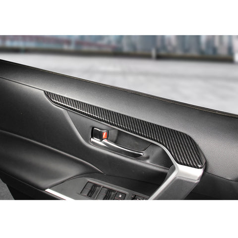 4pcs for Toyota RAV4 2019-2024 Interior Door Panel Armrest Cover Molding Trim ABS Carbon Fiber