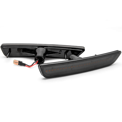 Smoked Lens LED Front Fender Side Marker Light Lamps For Ford Mustang 2010-2014