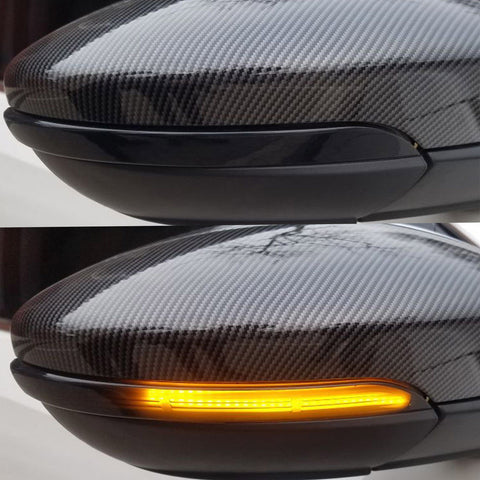 Smoked Side Mirror LED Sequential Blink Turn Signal Lights For 15-up Volkswagen VW MK7 Golf GTI