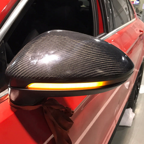 Smoked Side Mirror LED Sequential Blink Turn Signal Lights For 15-up Volkswagen VW MK7 Golf GTI