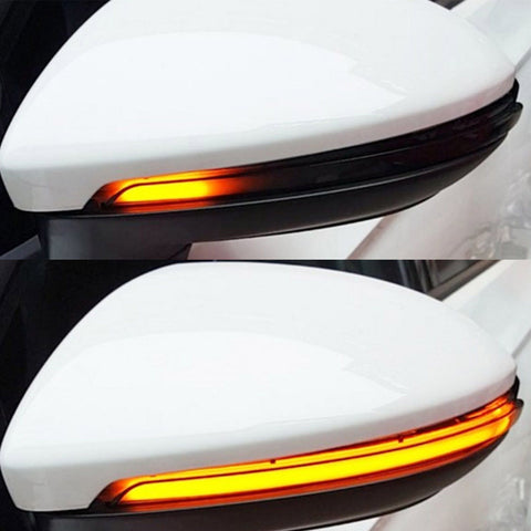 Smoked Side Mirror LED Sequential Blink Turn Signal Lights For 15-up Volkswagen VW MK7 Golf GTI