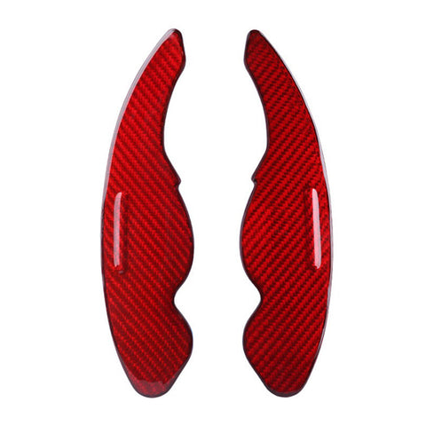 Black/ Red Real Carbon Fiber Steering Wheel Shifter Gear Paddle DSG Extensions For Jaguar XFL XJ XE XFL F-TYPE F-PACE