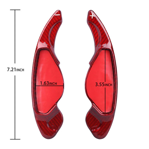 Black/ Red Real Carbon Fiber Steering Wheel Shifter Gear Paddle DSG Extensions For Jaguar XFL XJ XE XFL F-TYPE F-PACE
