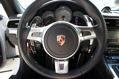 Carbon Fiber PDK Paddle Shifter Extensions For 2009-16 Porsche 911 Boxster Cayenne Panamera Black/ Red