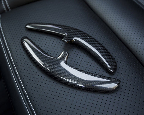 Carbon Fiber PDK Paddle Shifter Extensions For 2009-16 Porsche 911 Boxster Cayenne Panamera Black/ Red
