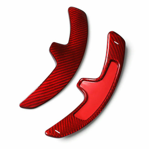 Carbon Fiber PDK Paddle Shifter Extensions For 2009-16 Porsche 911 Boxster Cayenne Panamera Black/ Red