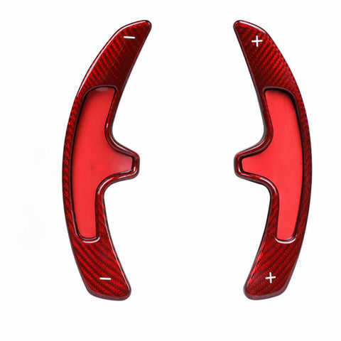 Carbon Fiber PDK Paddle Shifter Extensions For 2009-16 Porsche 911 Boxster Cayenne Panamera Black/ Red