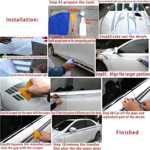 2 pieces Custom Big Skull Black Car Side Body Doors Vinyl Sticker Decals Universal Fit