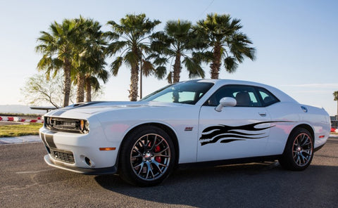 2 pieces Custom Big Skull Black Car Side Body Doors Vinyl Sticker Decals Universal Fit