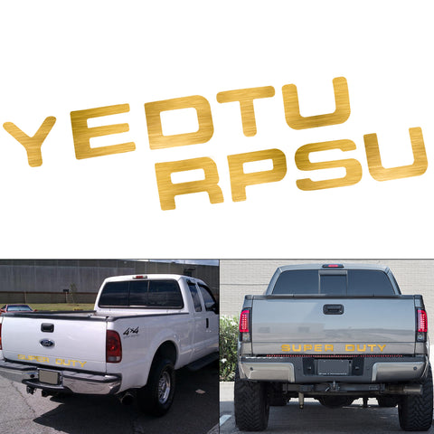 Matte Black \ Glossy Black \ Brushed Gold \ Brushed Silver Vinyl Insert Letters Decal For Ford SuperDuty 08-16 Rear Tailgate