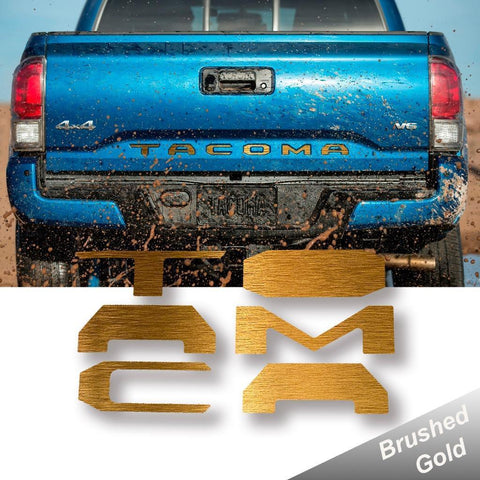 Matte Black \ Brushed Gold \ Brushed Silver\ Red Vinyl Insert Letters Decal Sticker For Toyota Tacoma 2016-2018 Rear Tailgate