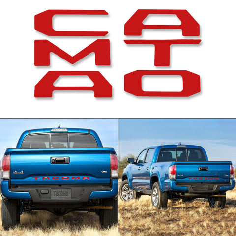 Matte Black \ Brushed Gold \ Brushed Silver\ Red Vinyl Insert Letters Decal Sticker For Toyota Tacoma 2016-2018 Rear Tailgate