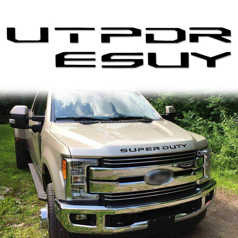 Brushed Aluminum Gold\ Brushed Silver\ Glossy Black\ Matte Black\ Glossy Red SUPERDUTY Front Hood Decal Sticker For Ford F350 2017 2018