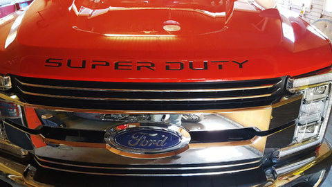 Brushed Aluminum Gold\ Brushed Silver\ Glossy Black\ Matte Black\ Glossy Red SUPERDUTY Front Hood Decal Sticker For Ford F350 2017 2018