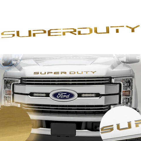 Brushed Aluminum Gold\ Brushed Silver\ Glossy Black\ Matte Black\ Glossy Red SUPERDUTY Front Hood Decal Sticker For Ford F350 2017 2018