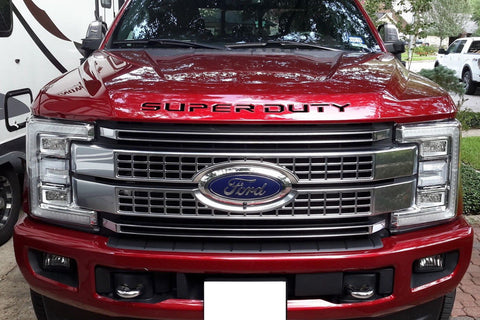 Brushed Aluminum Gold\ Brushed Silver\ Glossy Black\ Matte Black\ Glossy Red SUPERDUTY Front Hood Decal Sticker For Ford F350 2017 2018