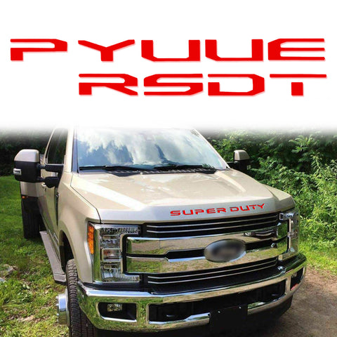 Brushed Aluminum Gold\ Brushed Silver\ Glossy Black\ Matte Black\ Glossy Red SUPERDUTY Front Hood Decal Sticker For Ford F350 2017 2018