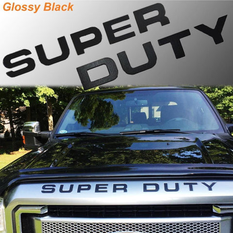 Brushed Gold \ Brushed Silver \ Matte Black \ Glossy Black \ Glossy Red Thin Vinyl Super Duty Letters Decal Stickers For Ford F-250 F-350 F-450 F-550 2008-2016 Front Grille Hood