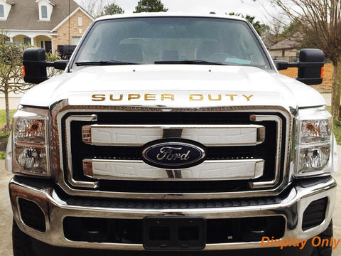 Brushed Gold \ Brushed Silver \ Matte Black \ Glossy Black \ Glossy Red Thin Vinyl Super Duty Letters Decal Stickers For Ford F-250 F-350 F-450 F-550 2008-2016 Front Grille Hood