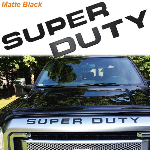 Brushed Gold \ Brushed Silver \ Matte Black \ Glossy Black \ Glossy Red Thin Vinyl Super Duty Letters Decal Stickers For Ford F-250 F-350 F-450 F-550 2008-2016 Front Grille Hood