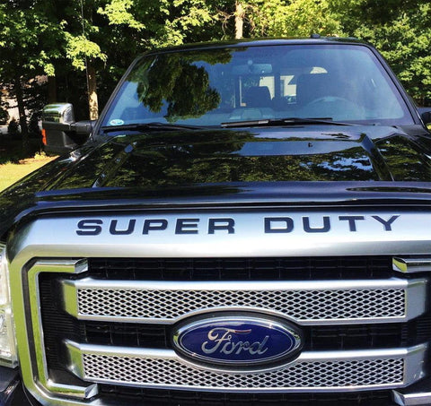 Brushed Gold \ Brushed Silver \ Matte Black \ Glossy Black \ Glossy Red Thin Vinyl Super Duty Letters Decal Stickers For Ford F-250 F-350 F-450 F-550 2008-2016 Front Grille Hood