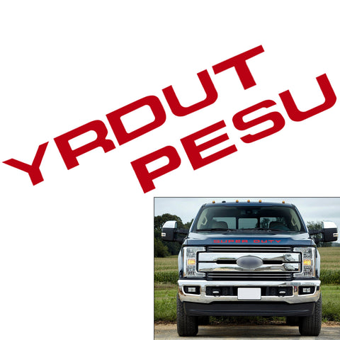 Brushed Gold \ Brushed Silver \ Matte Black \ Glossy Black \ Glossy Red Thin Vinyl Super Duty Letters Decal Stickers For Ford F-250 F-350 F-450 F-550 2008-2016 Front Grille Hood