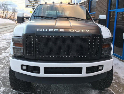 Brushed Gold \ Brushed Silver \ Matte Black \ Glossy Black \ Glossy Red Thin Vinyl Super Duty Letters Decal Stickers For Ford F-250 F-350 F-450 F-550 2008-2016 Front Grille Hood