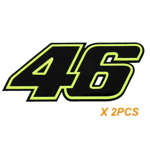 2x Reflective Fluorescent VALENTINO ROSSI 46 MotoGP Racing Vinyl Decals Stickers