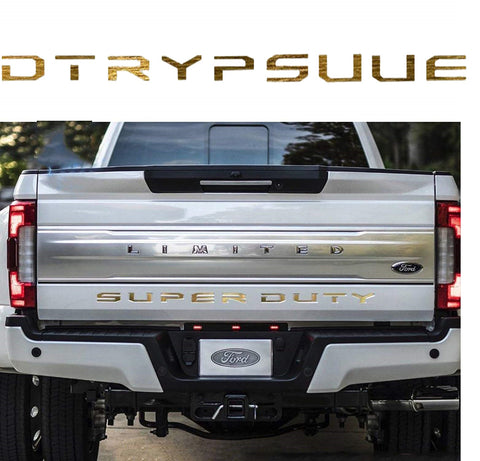 Brushed Silver/ Brushed Gold/ Glossy Red/ Glossy Black/ Matte Black SUPERDUTY Letters Decal Emblem Tailgate Sticker for Ford F150 F250 F350 F450 F550 Super Duty 2017+