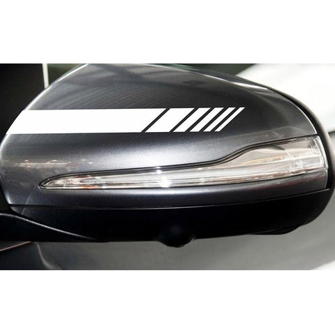 2pcs Black/ Orange/ Blue/ Silver/ Red AMG Style Vinyl Decals Rearview Mirror Stripe Stickers Most Mercedes Benz W204 W212 C Class etc.