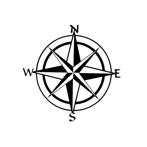 15cm*15cm Black Compass Nautical Sailing Decal Sticker For Car Truck Motorcycle