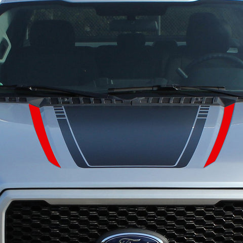 For Ford F-150 2015-2019 Red Spears Front Hood Decorative Stripe Stickers F150