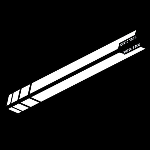 White KK Vinyl Side Skirt Door Decal Racing Strip Sticker For Ford Mustang 15-18